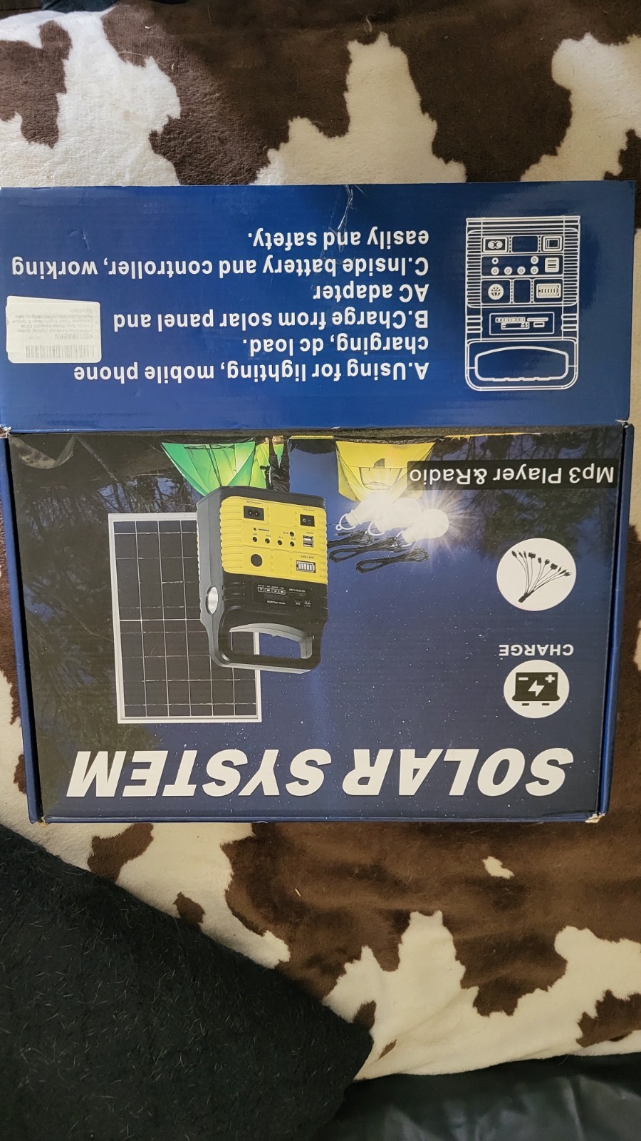Solar System 10W 6V Portable Solar Panel Kit w/ LED Bulbs