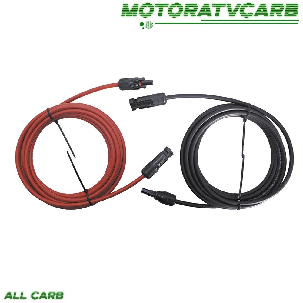 ALL-CARB 10 AWG 15 FT Solar Panel Extension Cable Wire Connector Black + Red