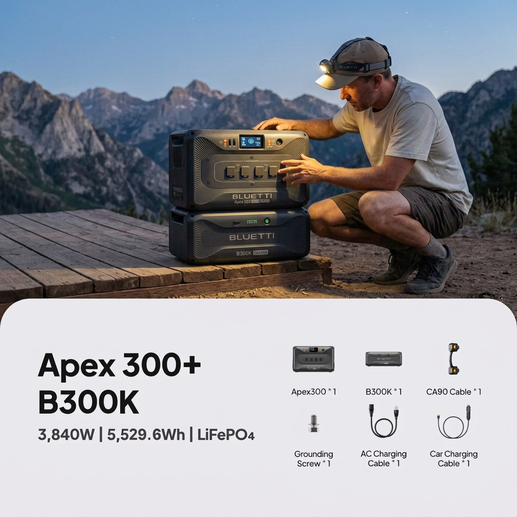 BLUETTI Apex 300 Portable Power Station 16588.8Wh + QTY 5 OF B300K Batteries