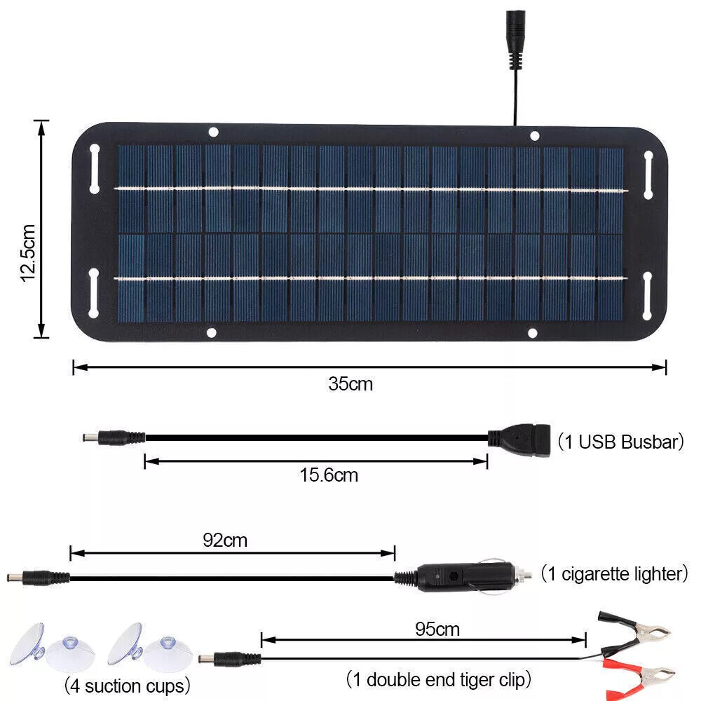 Portable Solar Panel Kit 100A 12V Battery Charger w/ Controller Caravan Boat RV