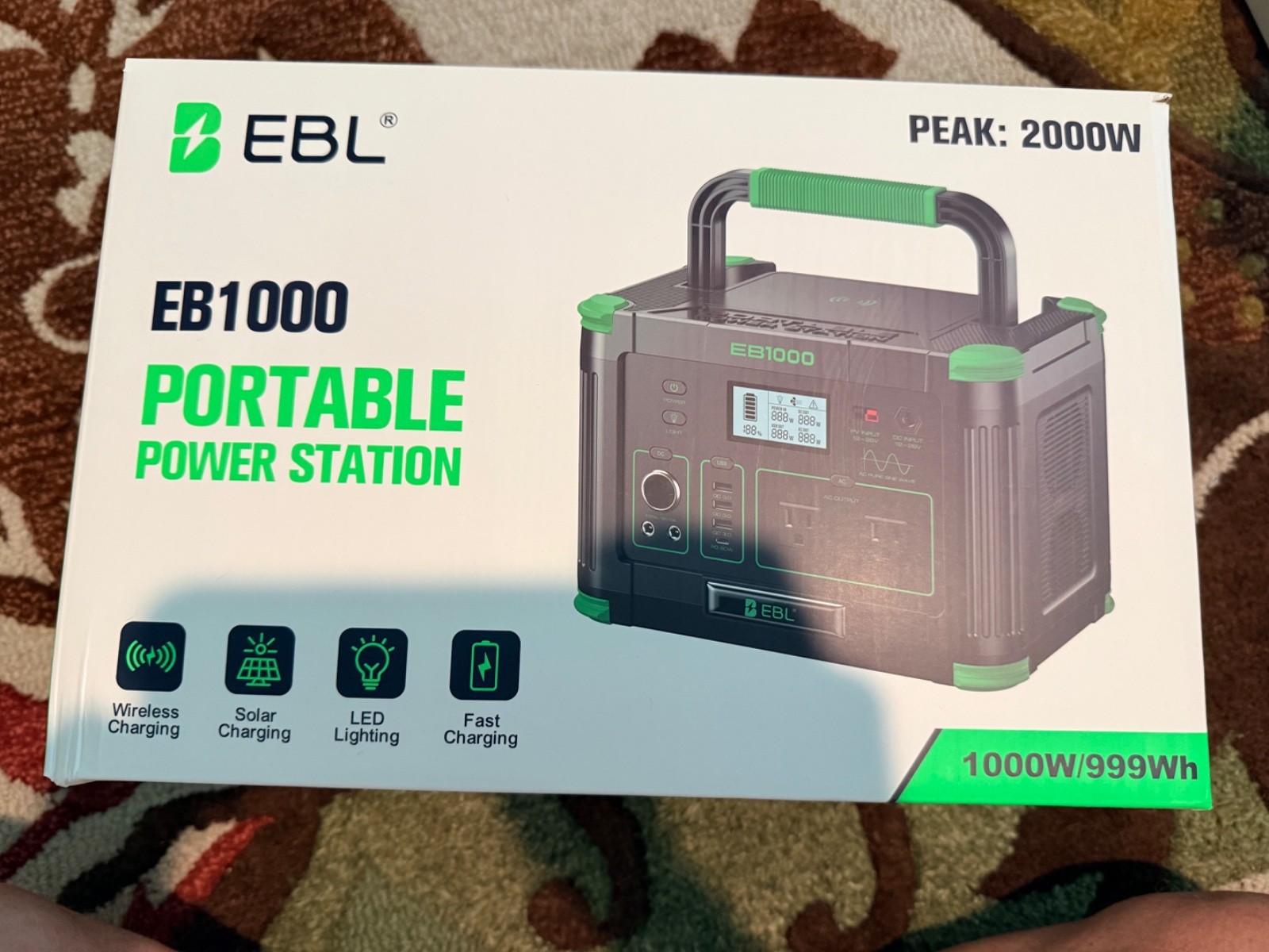 NEW EBL EB1000 Portable Power Station Peak 2000W