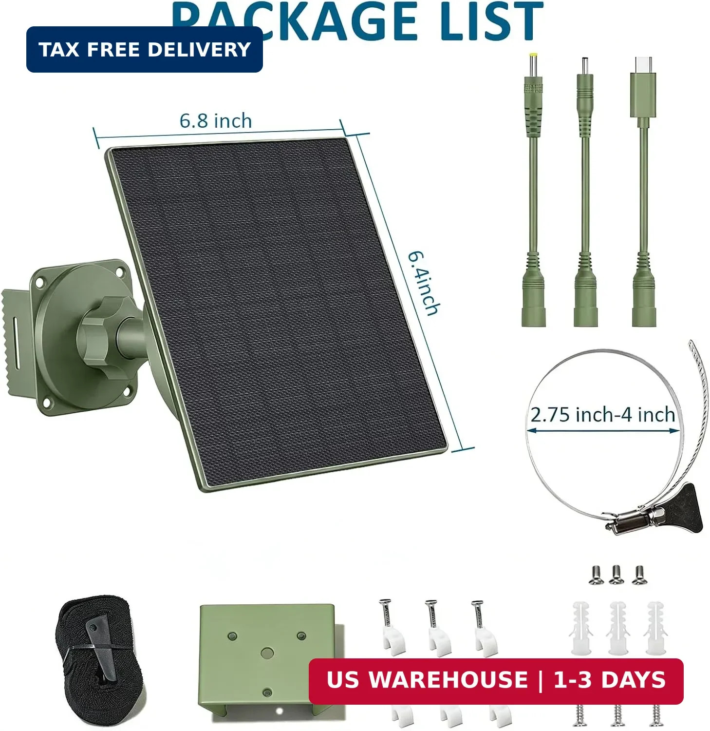 Zivif Solar Panel for Trail Camera, 5W Solar Charger Built-in 5200mAh Rechargeab