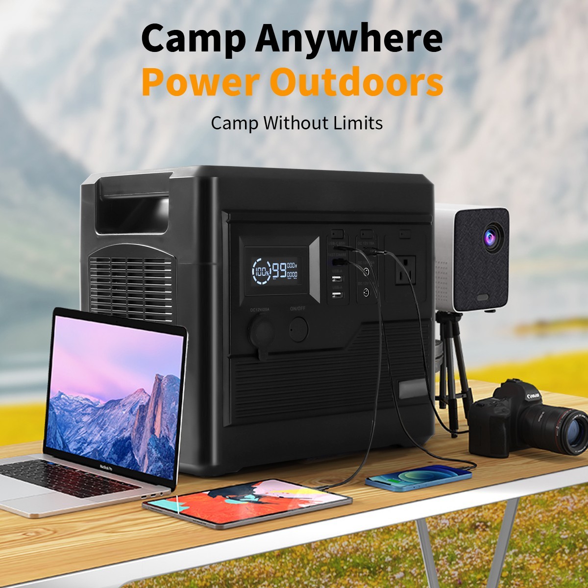 Portable Power Station 1000Wh LiFePO4 Battery Solar Generator for Camping RVTrip