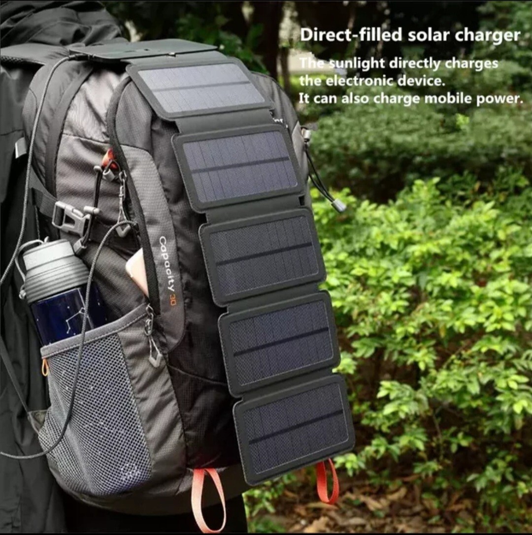 NEW2023 KERNUAP Sun Folding 10W Solar Cells Charger 5V 2.1A USB Output Devices.