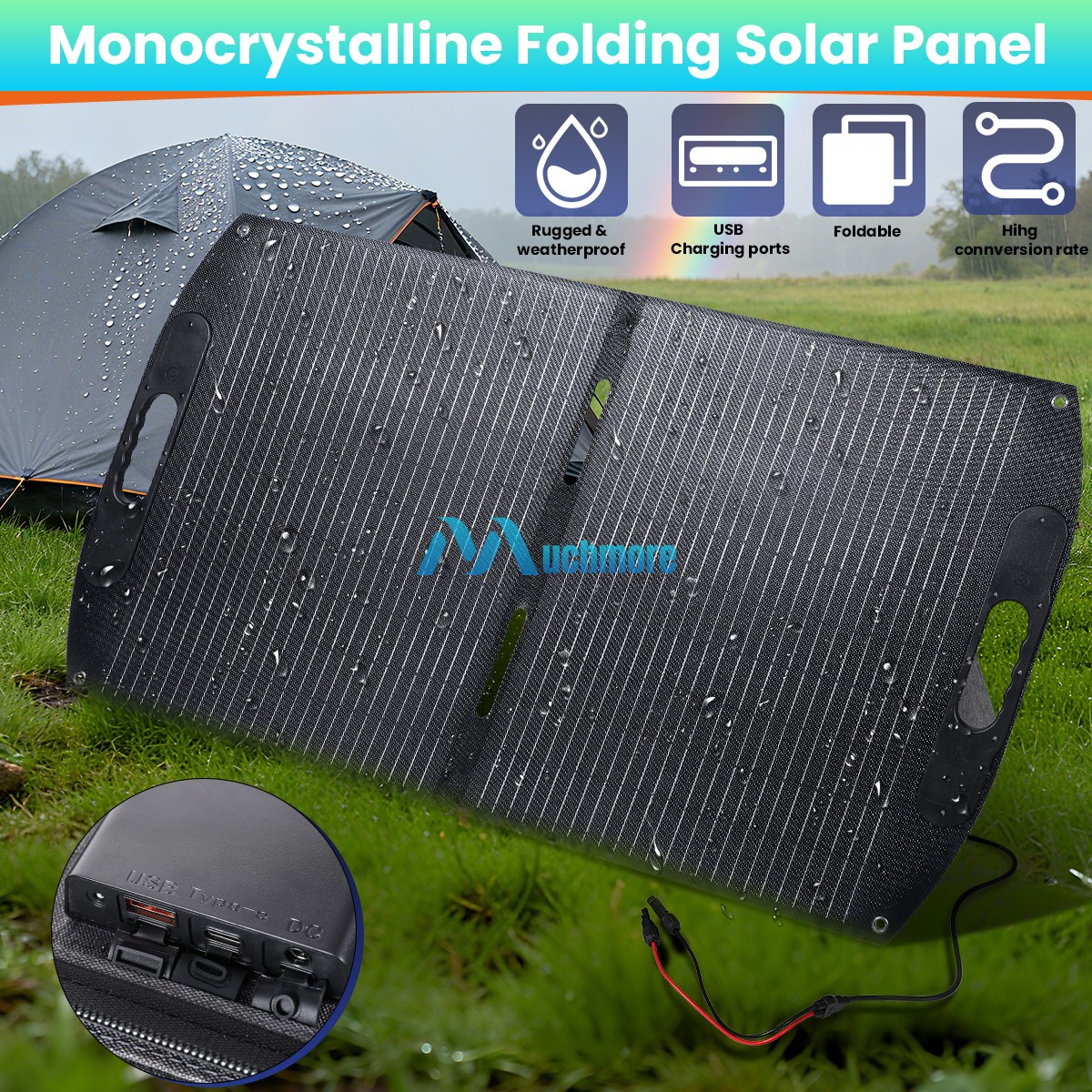 Multi-Use 200W Portable Foldable Solar Panel Kit For Solar Generator For Camping