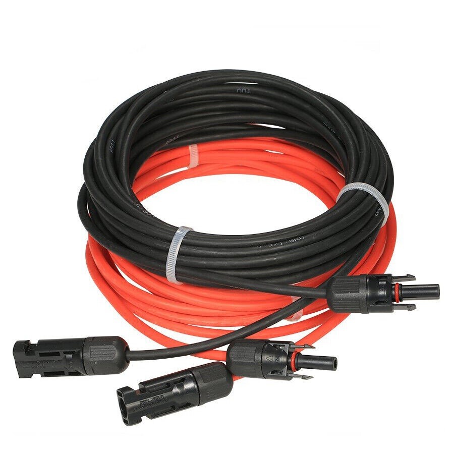 10AWG Solar Panel Wire Black&Red Extension PV Cable with Female&Male Connector