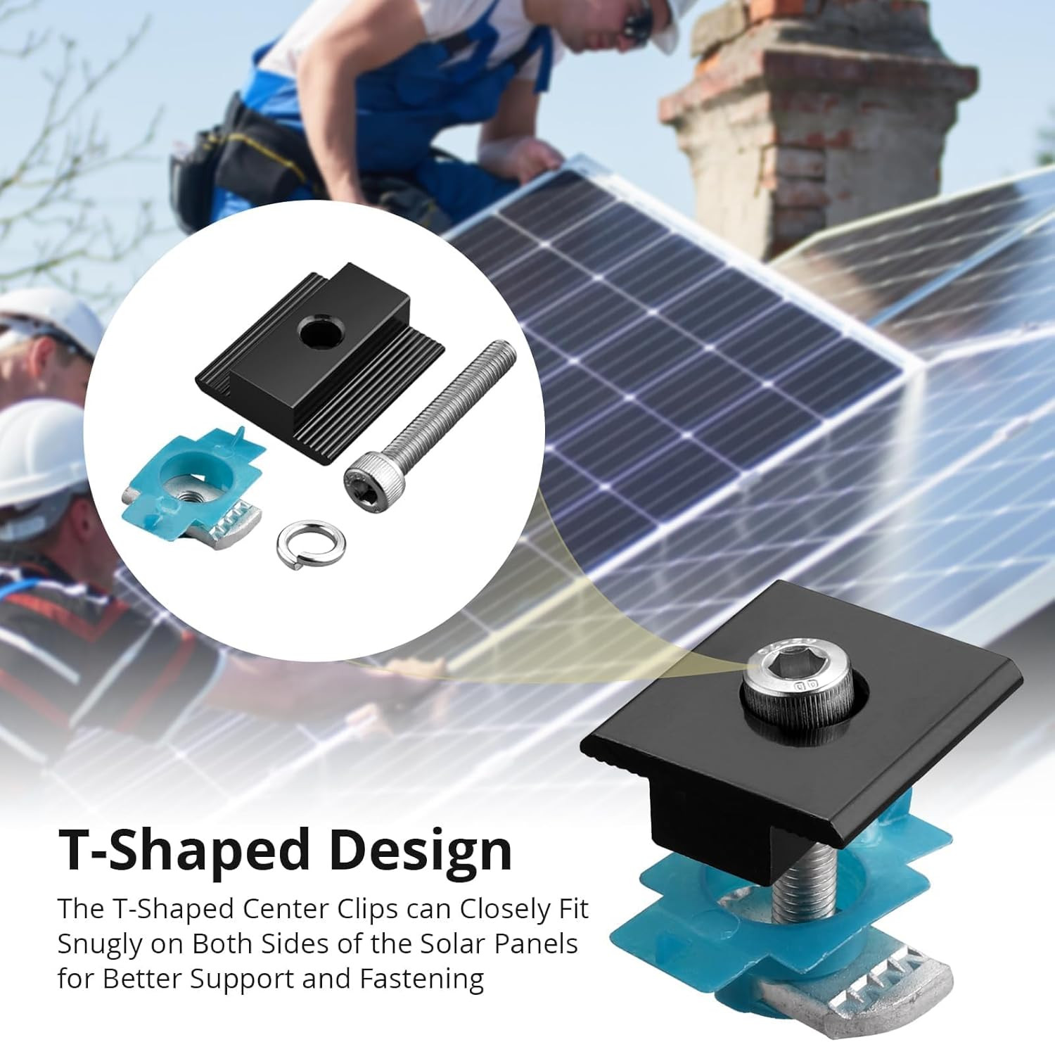 10 PCS Solar Panel Mounting Brackets for Unistrut, Aluminium 30mm/35mm 6 x T-…
