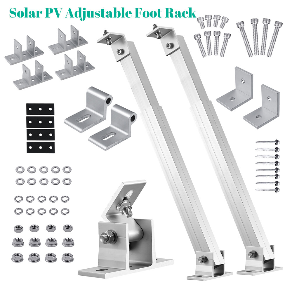 Solar Panel Adjustable Tilt Mount Brackets Kit for RV Boat Roof Ground Off-Grid