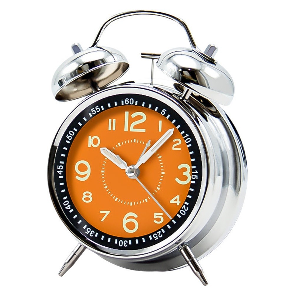 Modern Alarm Clock for Children Students 4 Inch Metal Body Night Light Function