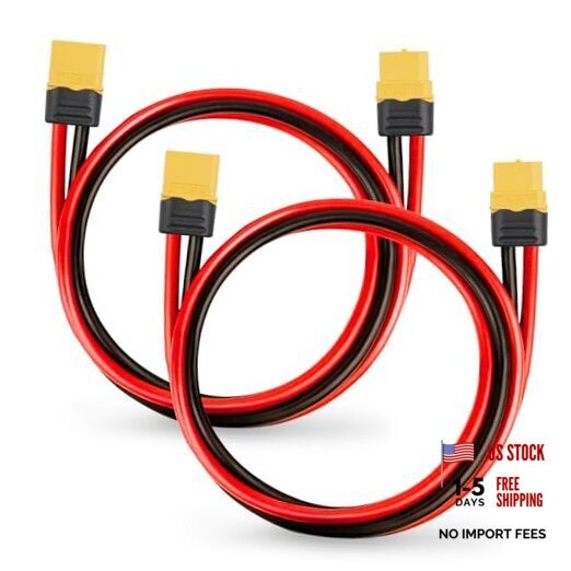12AWG XT60 Extension Cable 2PCS XT60 to XT60 Cable with Male to Female 3FT