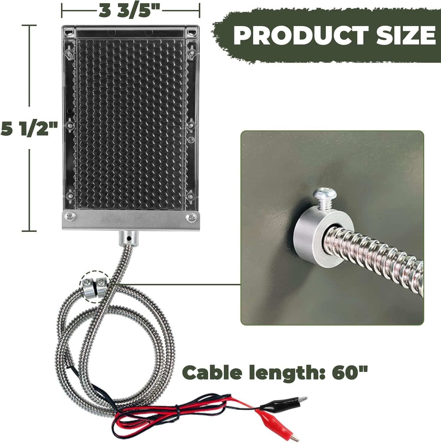 6V Solar Panel Charger Deer Feeder Battery Waterproof Outdoor Mounting Hardware