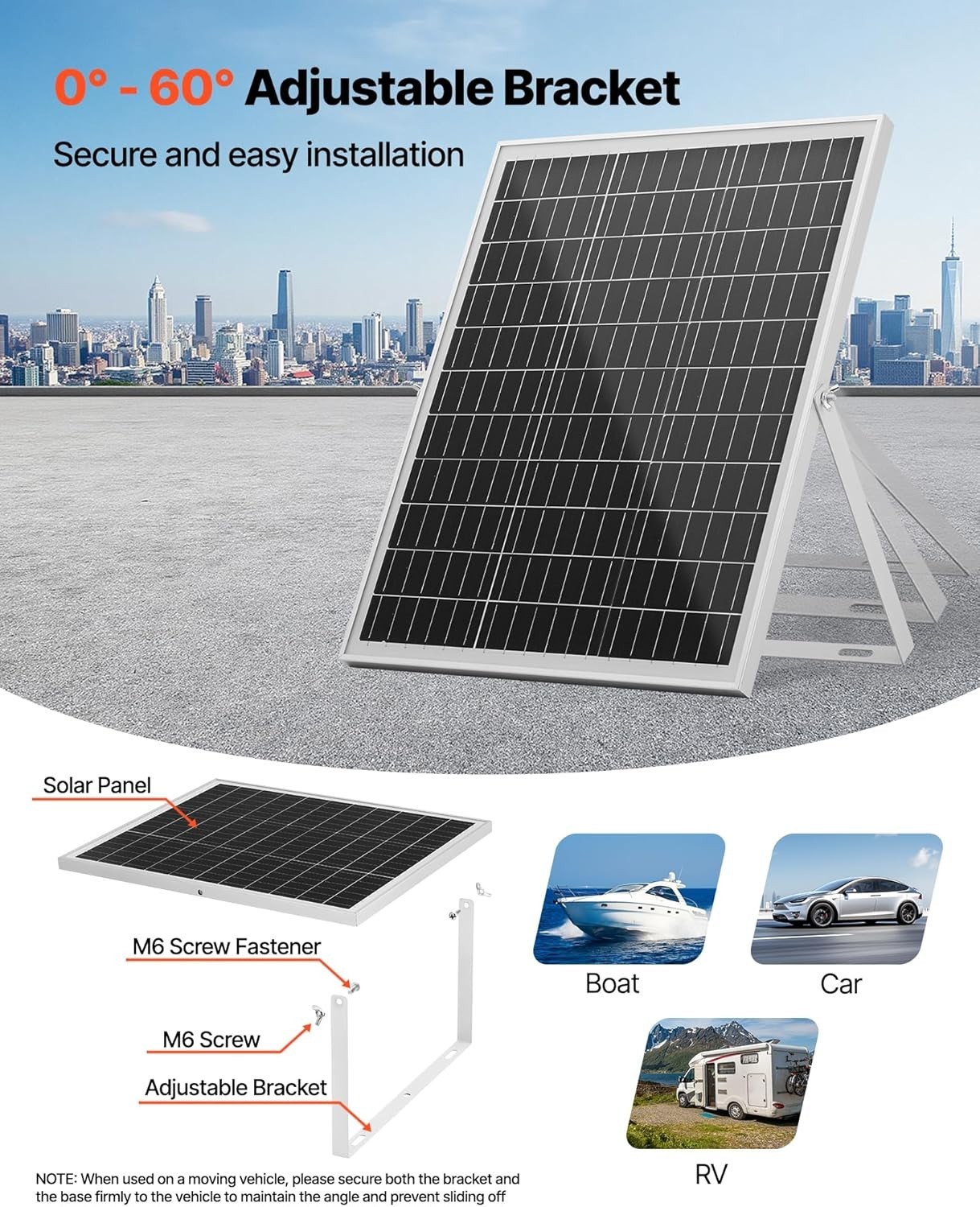 25W 12V Solar Panel Battery Charger, Solar Battery Trickle Charger Maintainer…