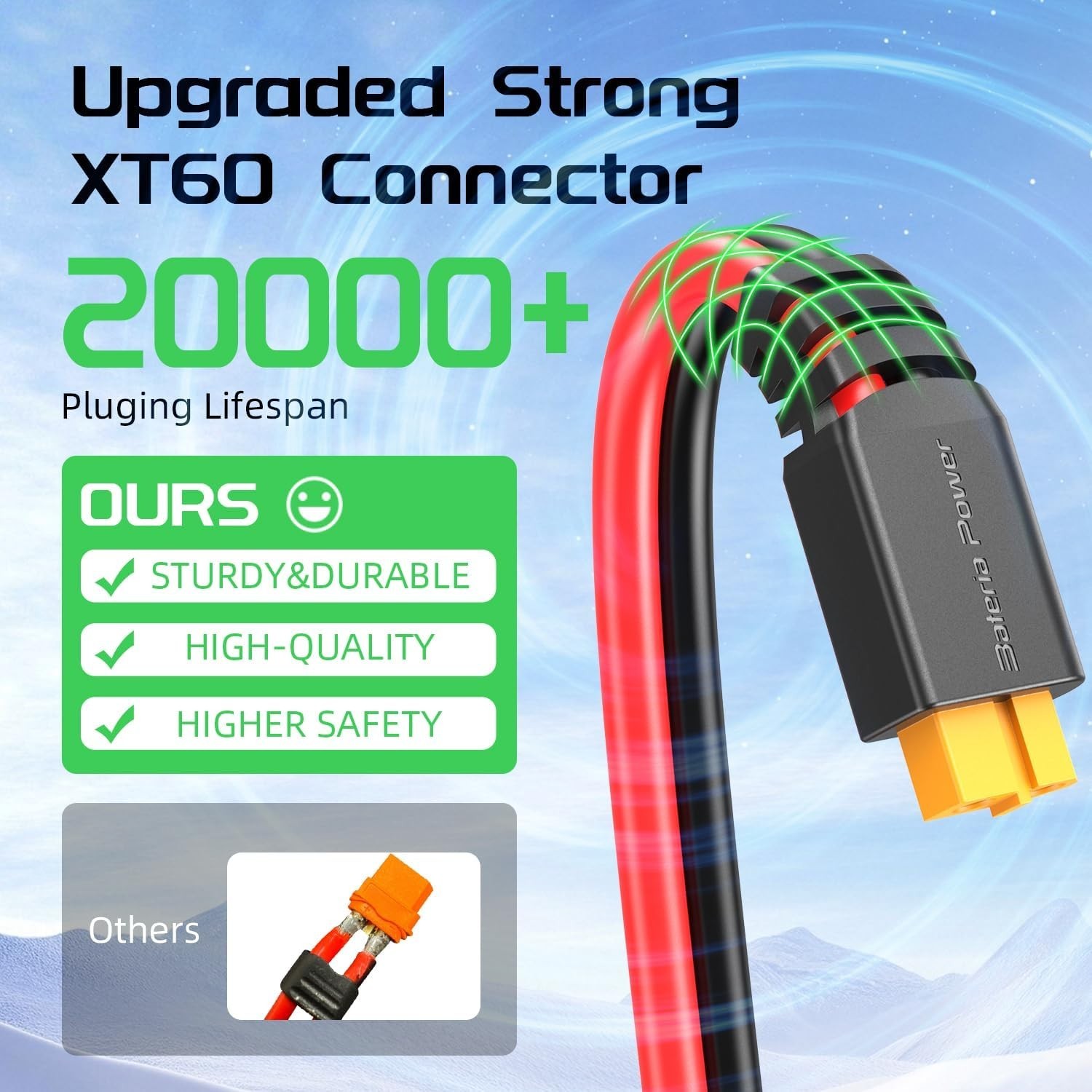10 Feet Solar to XT60 Extension Cable, 12AWG Solar Panel Connector to XT60 Ch…