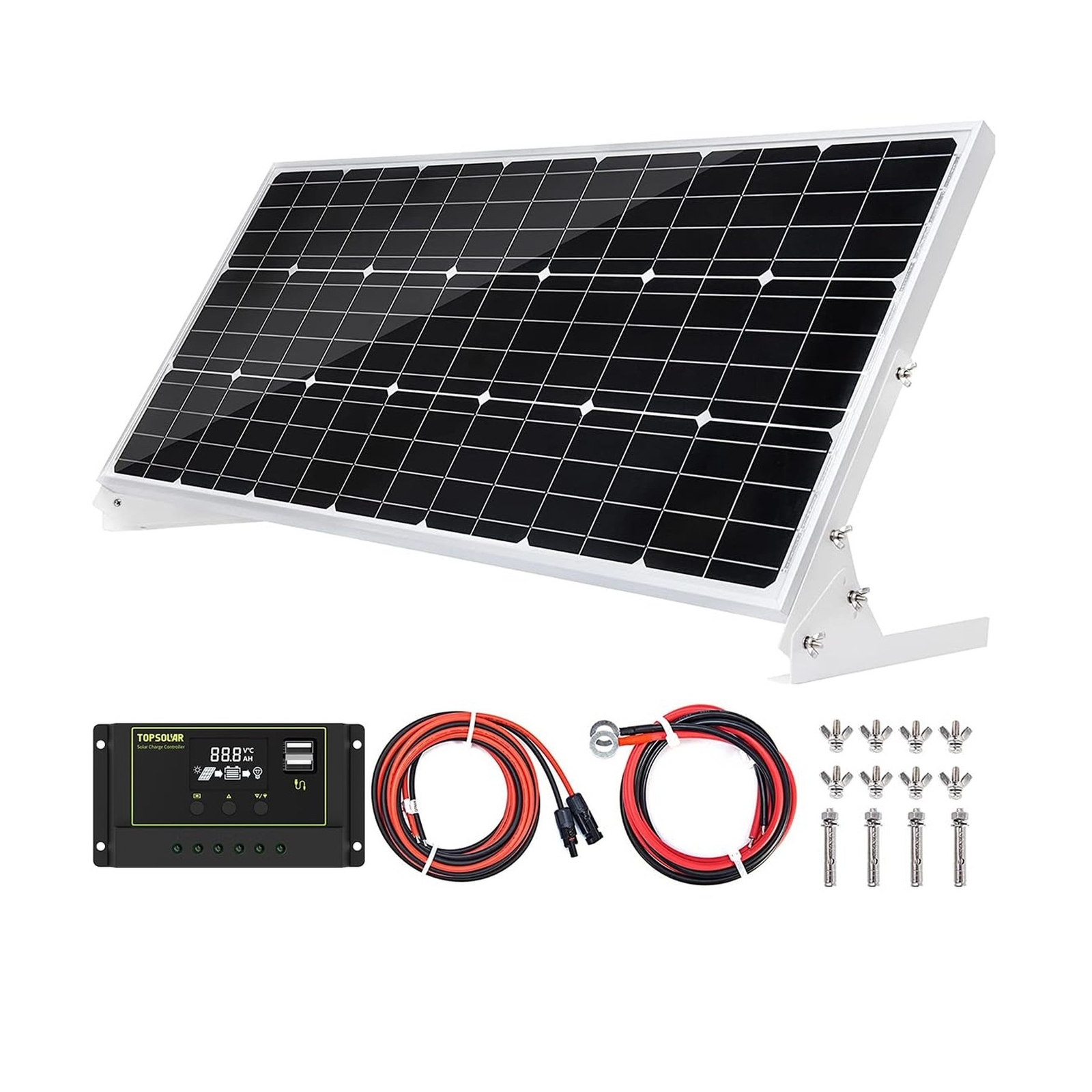 Topsolar 100W 12V Solar Panel Kit Battery Charger 100 Watt 12 Volt Off Grid S…