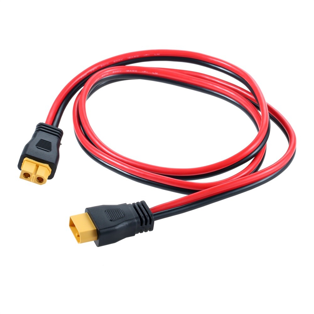 1M XT60 Socket Connector 12AWG XT60 Adapter Extension Cable For Powerstation