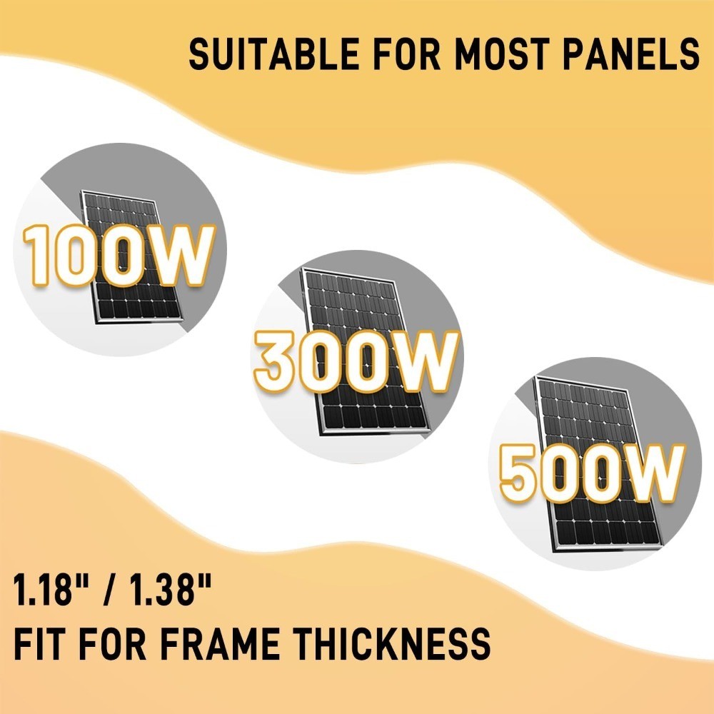 Solar Panel Mounting Brackets Roof Mount Kit Rails and Clamps for Tin Flat Sheet