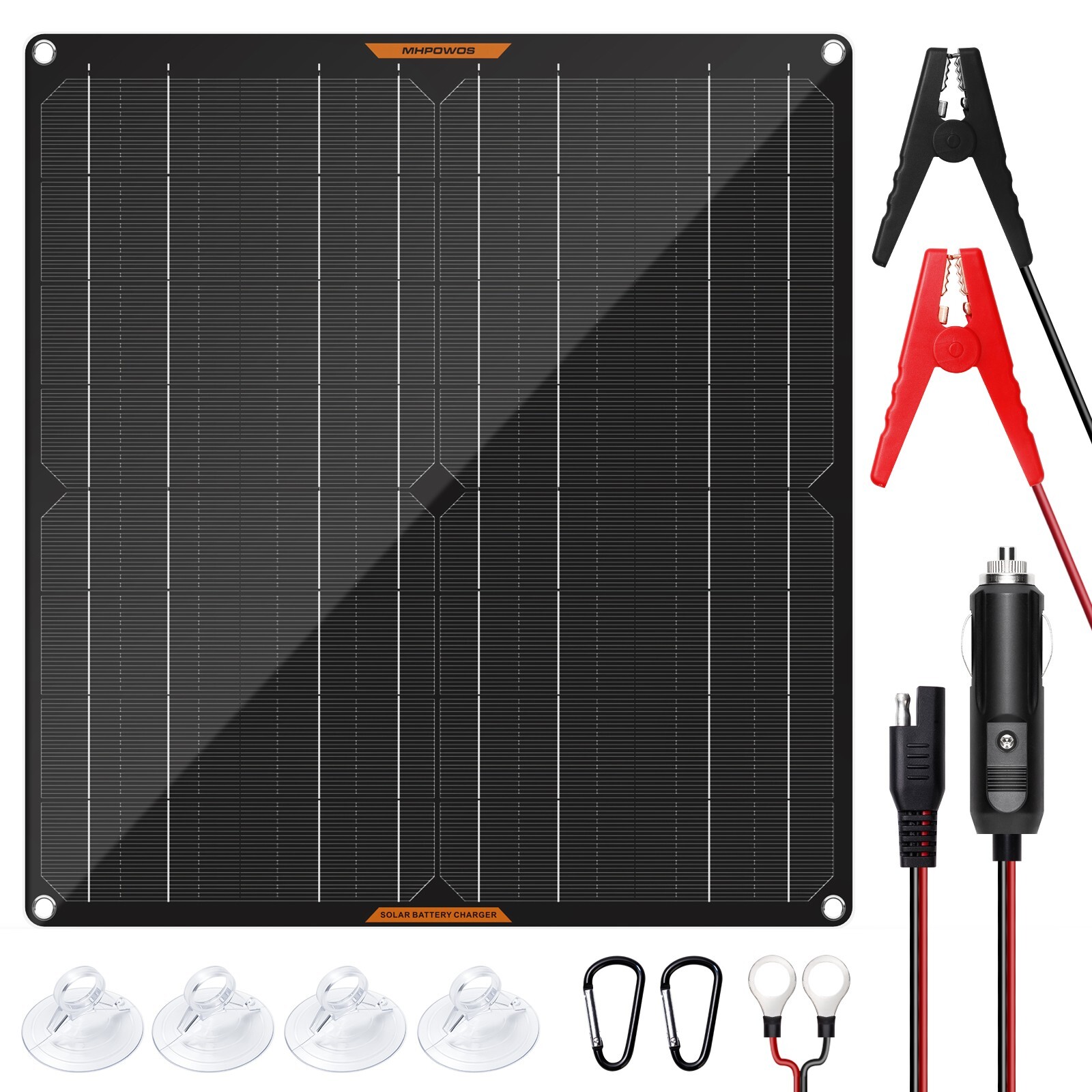 MHPOWOS Portable Solar Battery Charger & Maintainer 12V Solar Panel Charger RV