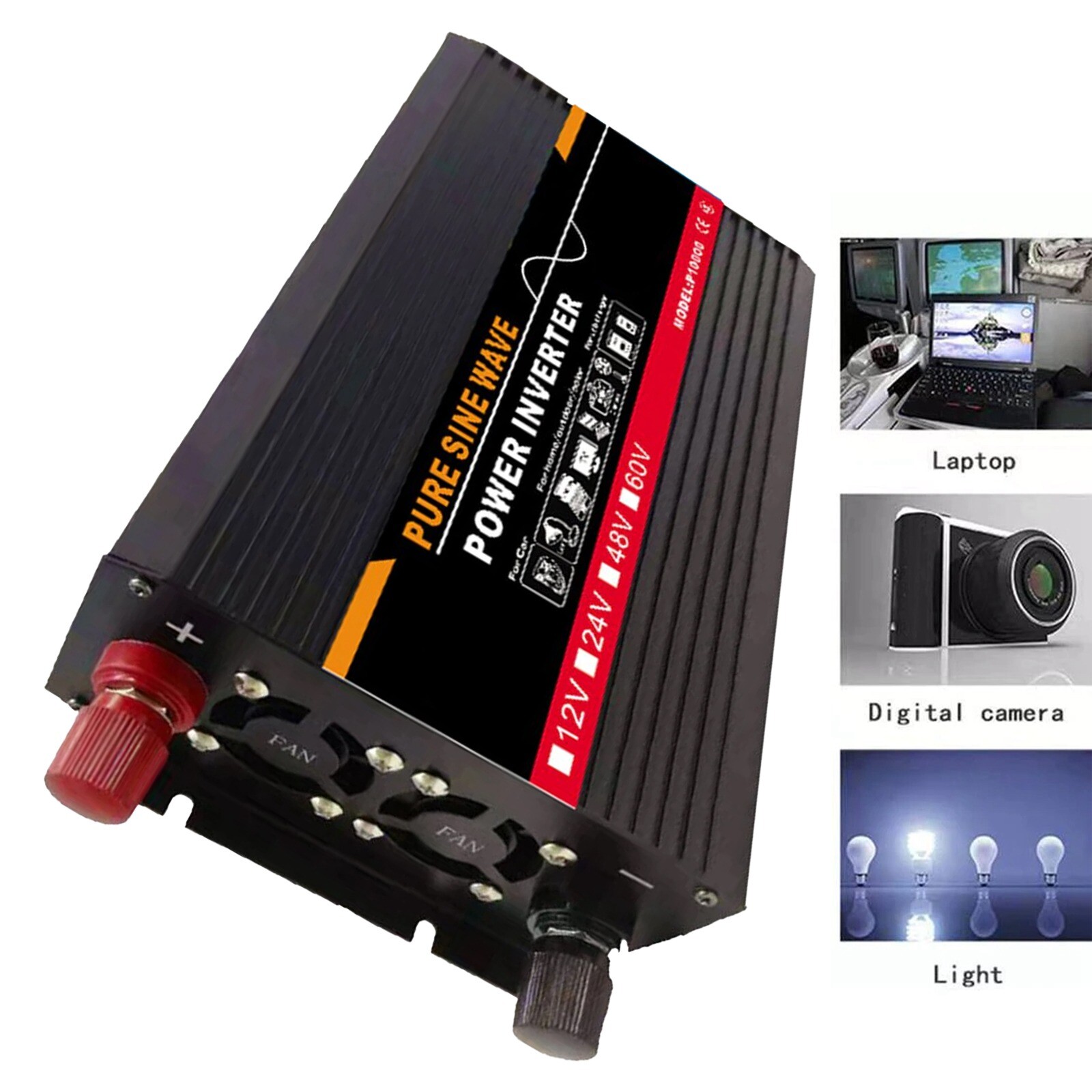Battery Power Inverter 3000W DC 48V to AC 220V Pure Sine Wave Solar Converter