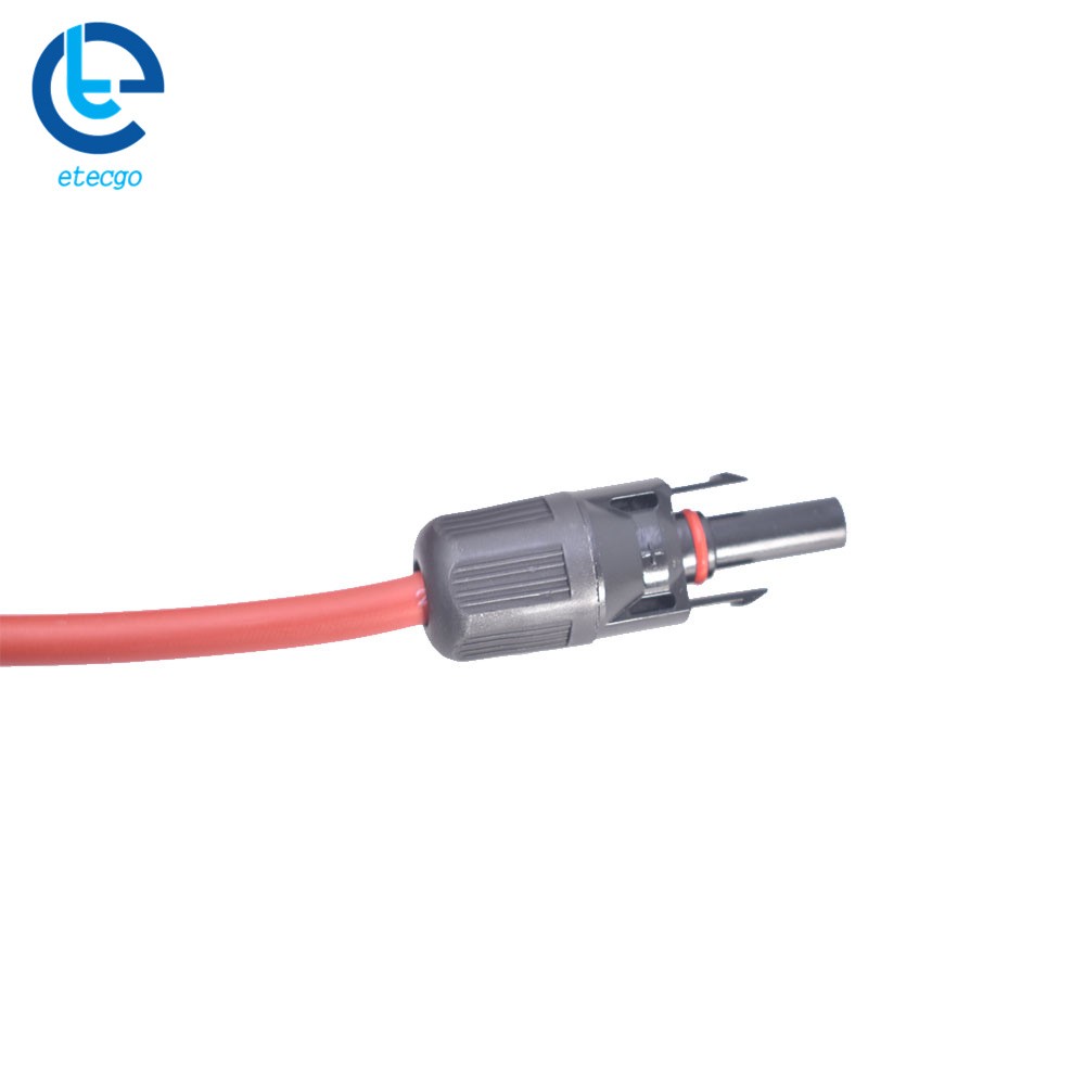 1 Pair 25 Feet 10AWG Red + Black Solar Panel Extension Cable Wire Connector