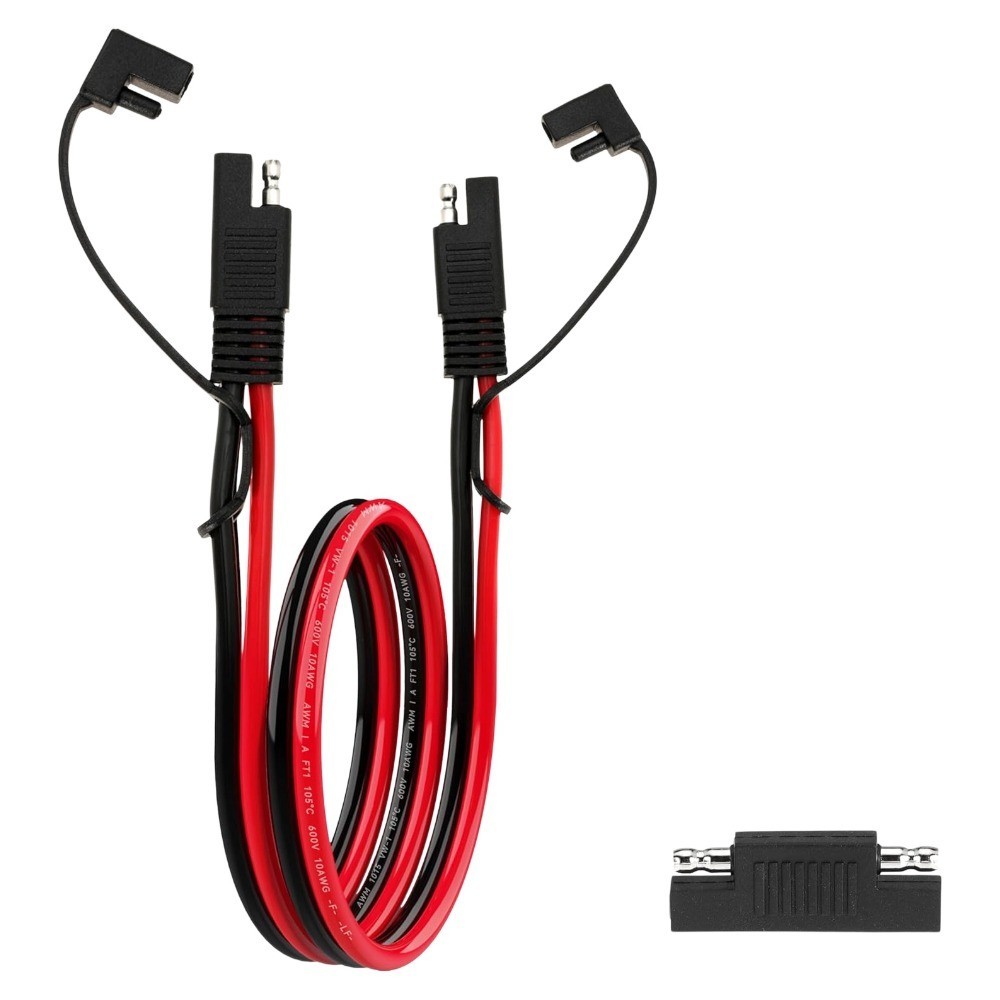 1FT 10AWG SAE Extension Cable for Solar Panel RV Battery Automotive and Marine