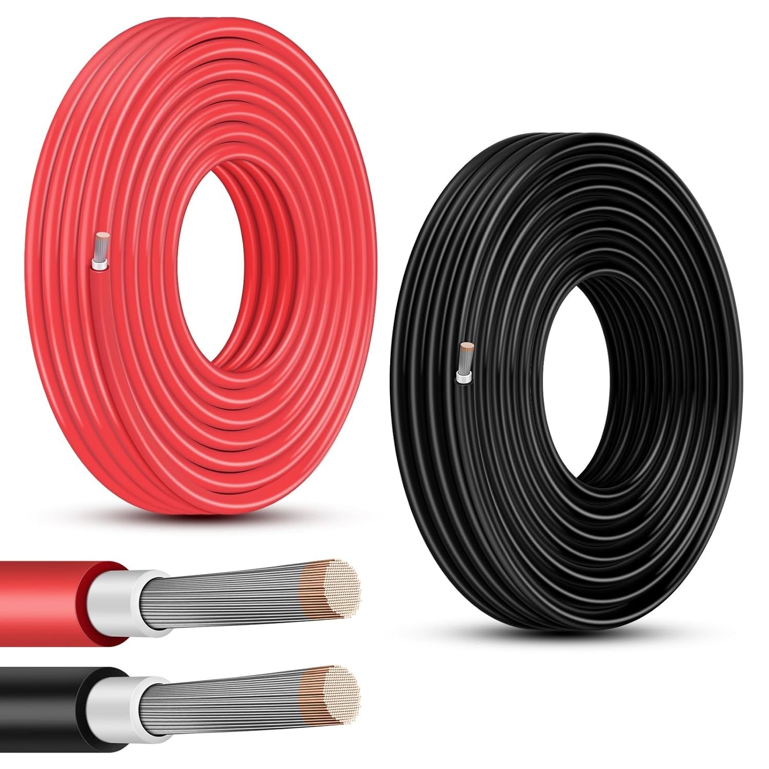 Heavy Duty 10 Gauge Solar Wire 100ft 10AWG Tinned Copper UV Resistant PV Cable