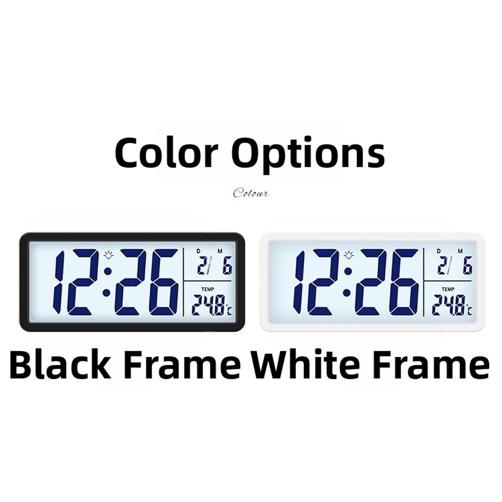 Indoor Climate Digital Wall Clock LCD Nordic Style Temperature Humidity Display