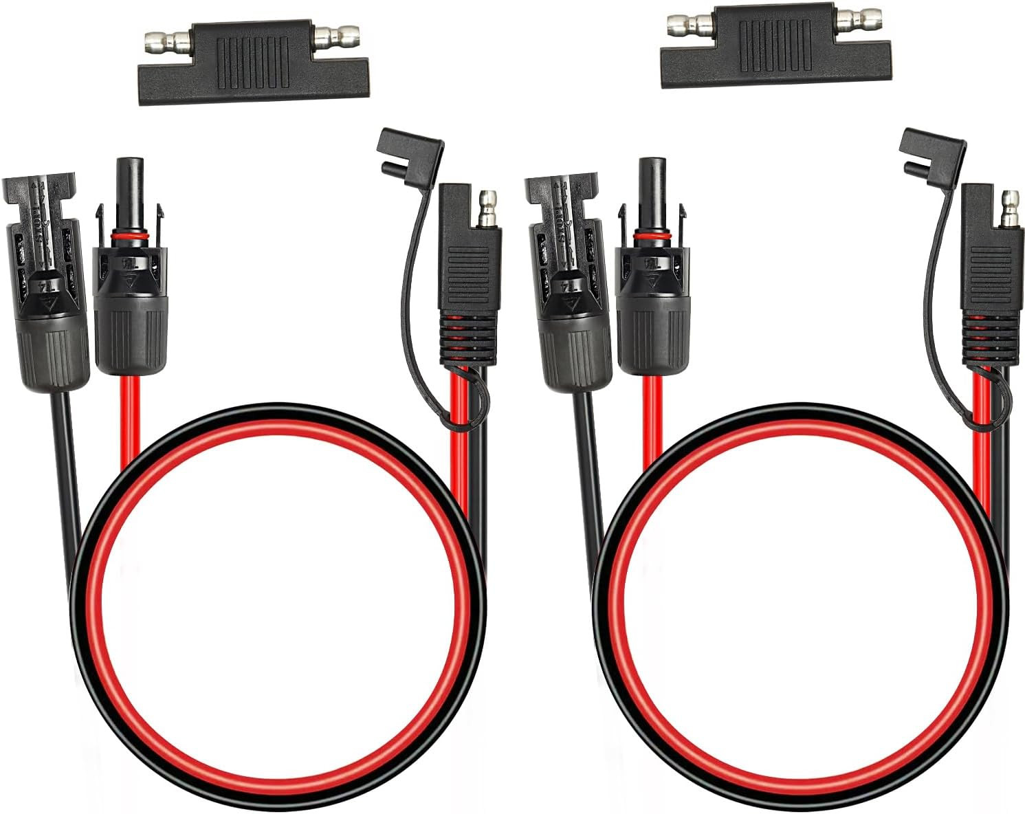 2PCS 3FT Solar Panel to SAE Adapter Cable – 10AWG SAE Connector Extension Cable