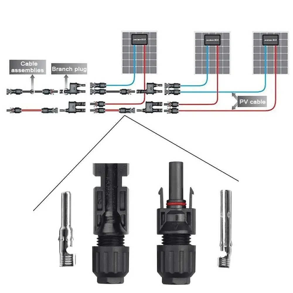 10PCS Set Wire Cable Connector Set Solar Panel Waterproof Connector