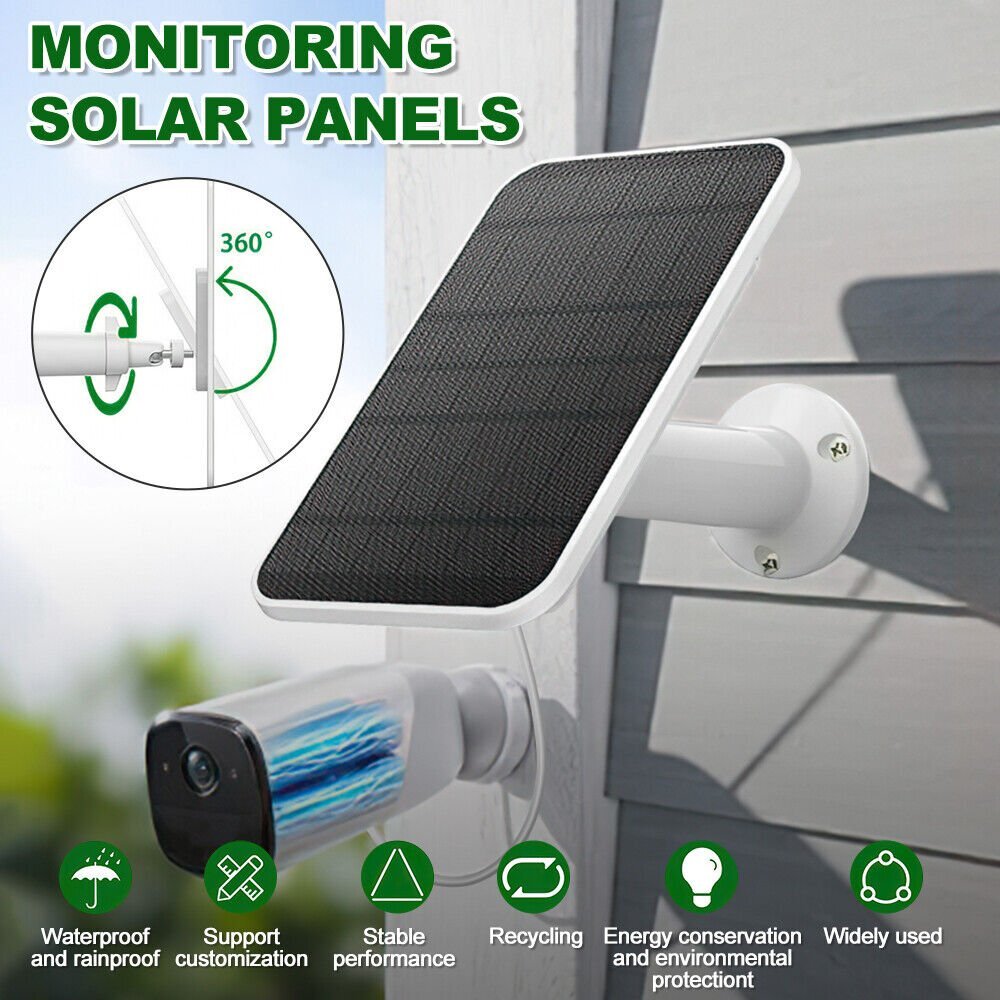 4W Solar Panel for Ring,Blink,Eufycam,Wyze,Reolink Rechargeable Battery Camera