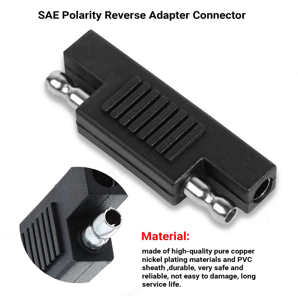 Solar SAE Polarity Reverse Adapter Connectors for SAE to SAE Quick Disconnect