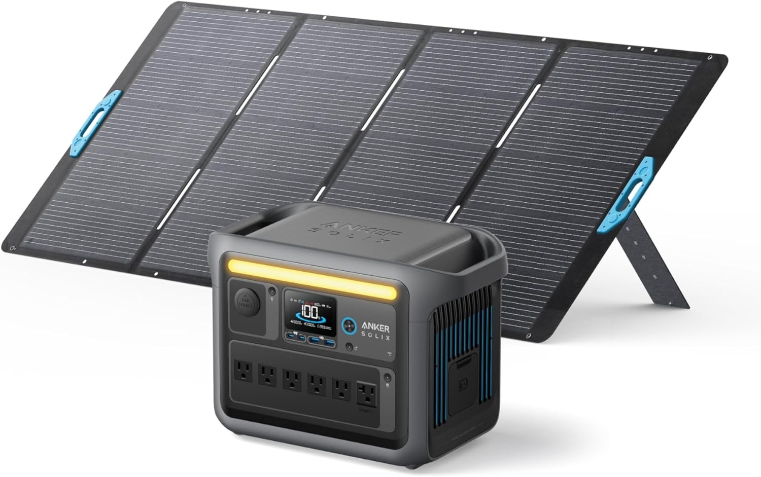 C1000 Portable Power, 1800W (Peak 2400W) Solar Generator, Full Charge in 58 Min