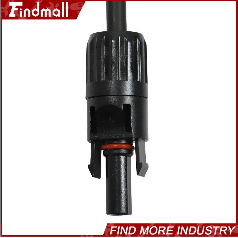 Findmall 1 Pair 5ft 10AWG Black + Red Solar Panel Extension Cable Wire Connector
