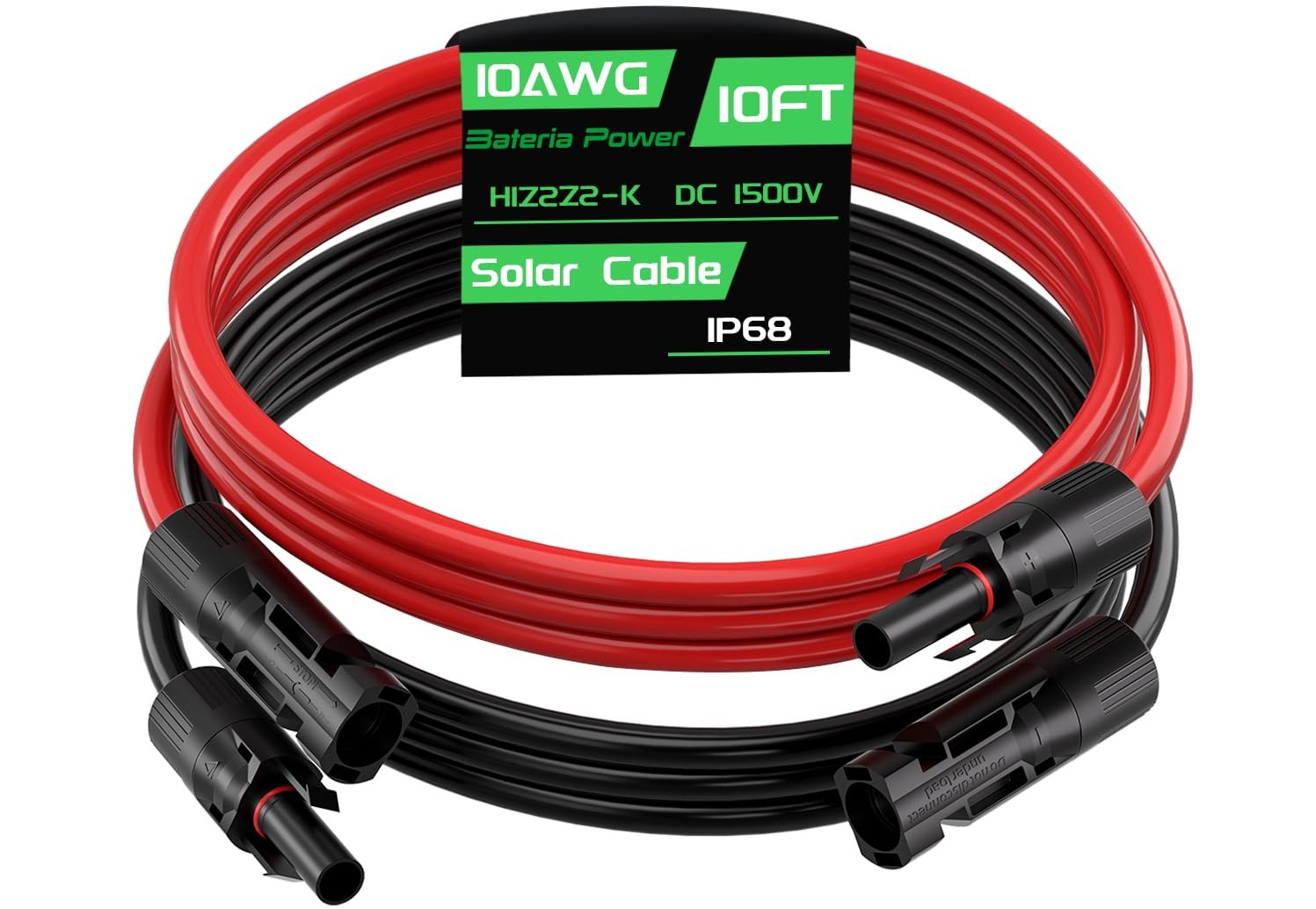 10Feet 10AWG Solar Panel Extension Cable, 10 Gauge 6mm² PV Wire with Female &…