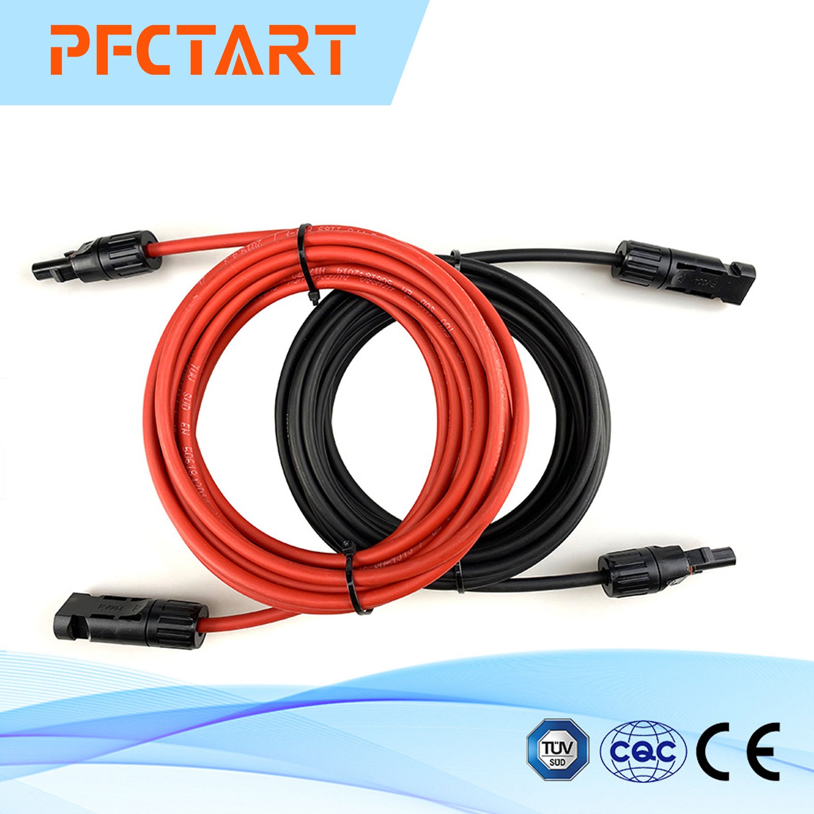 Solar Panel Cable Silicone Flexible Connectors 10 AWG Black & Red Free delivery