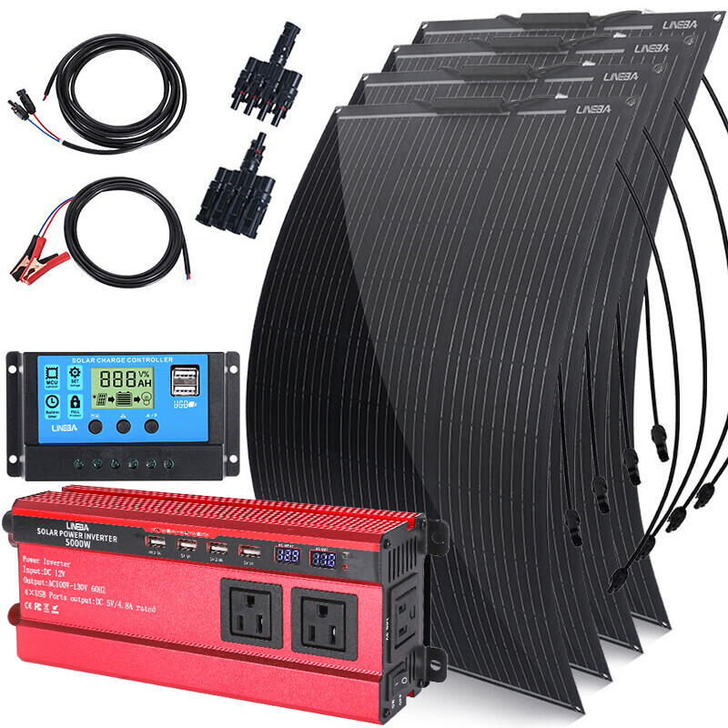 Kit de panel solar completo de 5000W Generador de energía solar 30A Hogar 110V