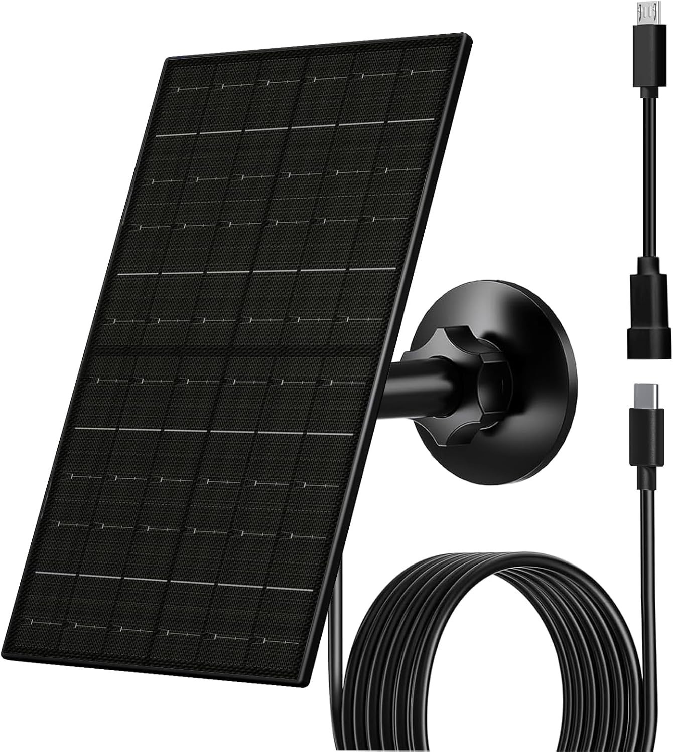 6W Solar Panel for Security Camera Outdoor, 5V USB/USB-C Solar Charger Compat…