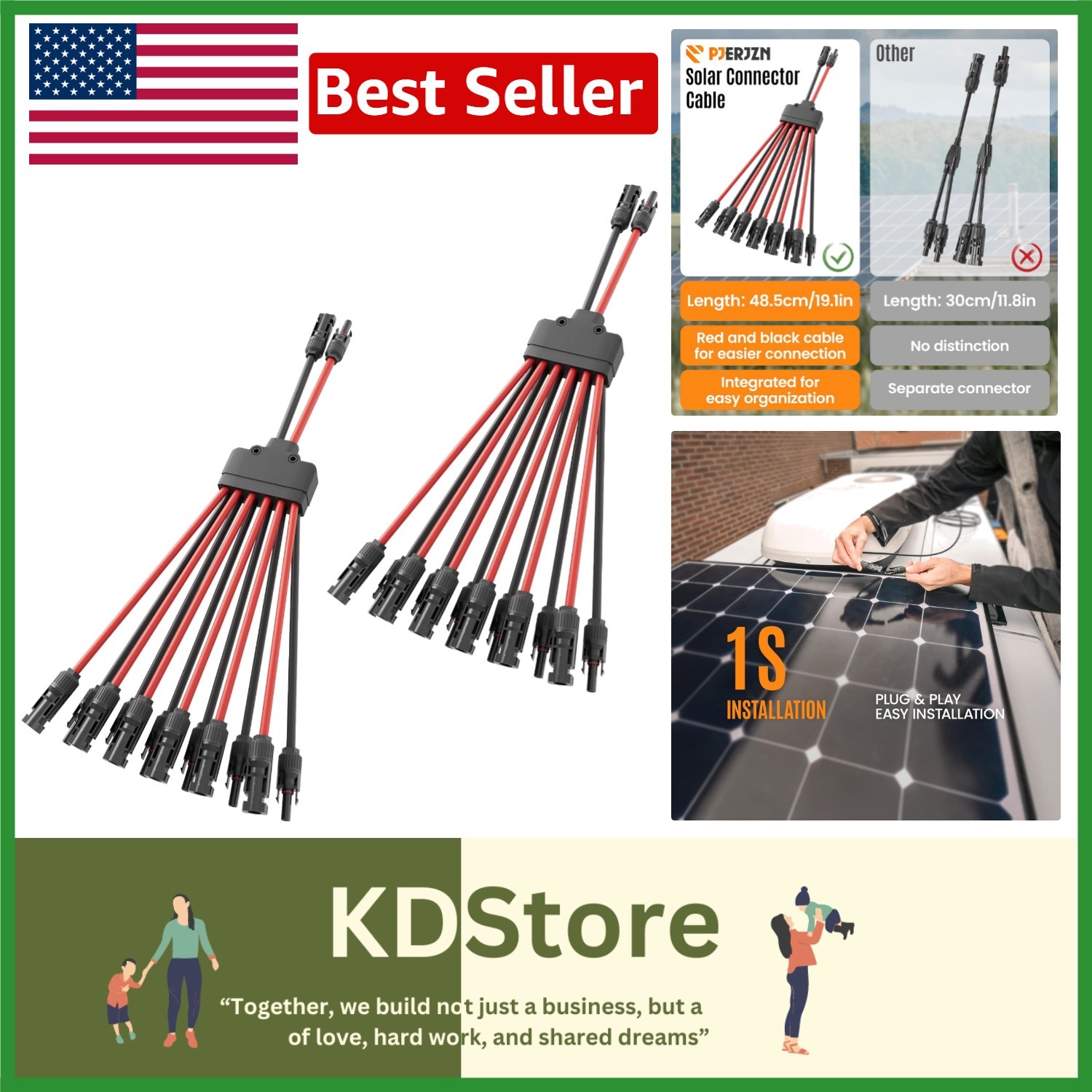 Universal 2 Pack Y Branch Solar Panel Connectors – Safe & Reliable Connection
