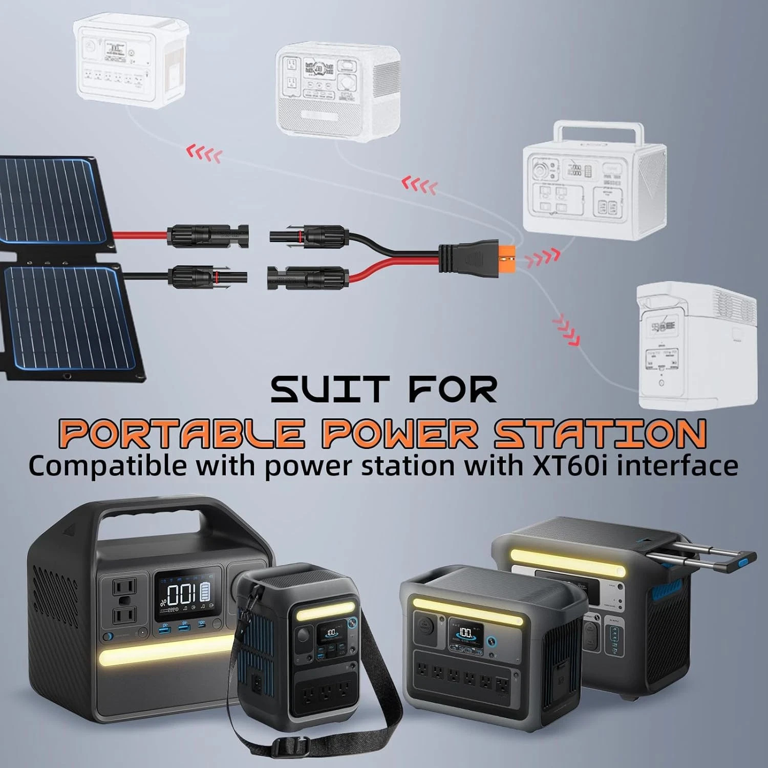 10FT 10AWG Solar to Xt60I, 3 6 10 16 20 25FT Solar Panel Connector to Xt60I-F A
