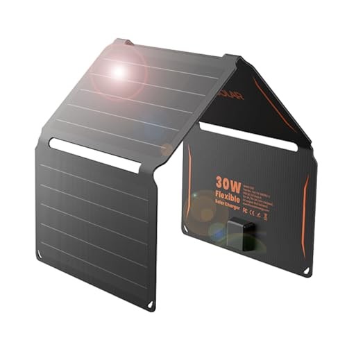 30W Portable Solar Panel Chargers QC3.0 18W USB-A USB-C Output Foldable E-30W