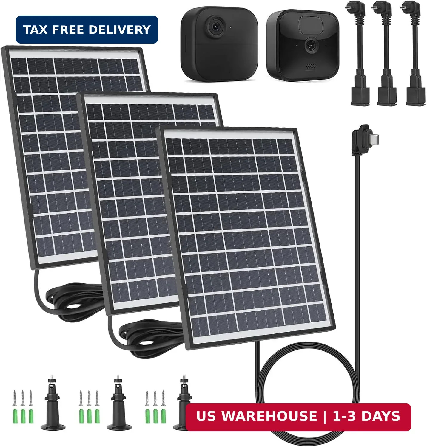 iTODOS 3 Pack Solar Panel Compatible with Blink Outdoor 4 (4th Gen)/ (3rd Gen) X
