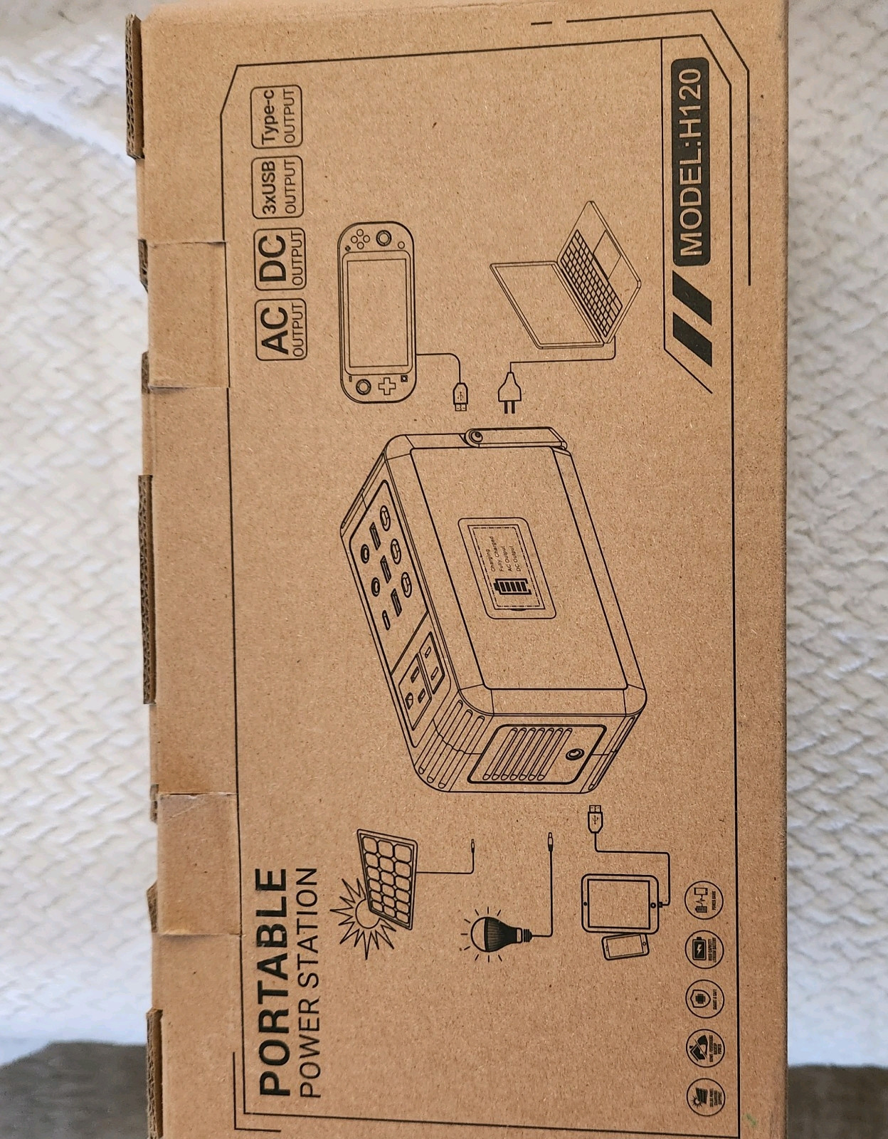 HOWEASY Portable Power Station for Home Camping Emergency Backup, 24000mAh Solar
