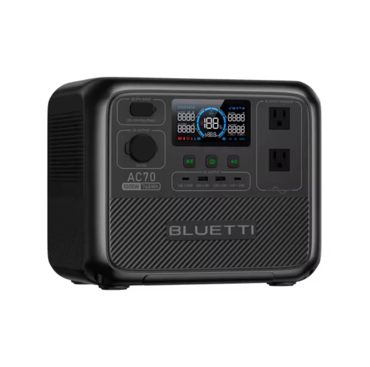 BLUETTI AC70 1000W 768Wh Portable Power Station Solar Generator for Fishing/Trip
