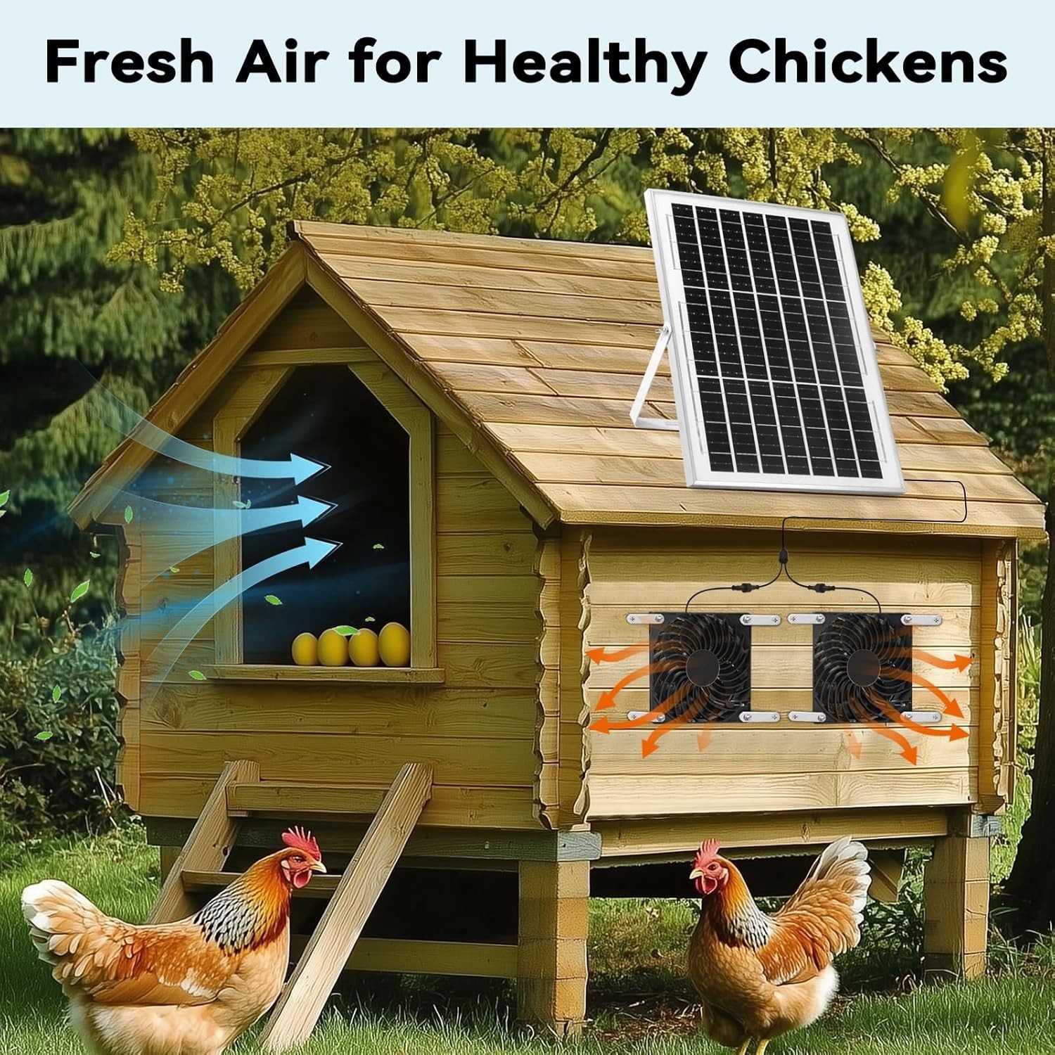 Versatile Solar Powered Dual Fan Kit for Outdoor Spaces – Easy to Install