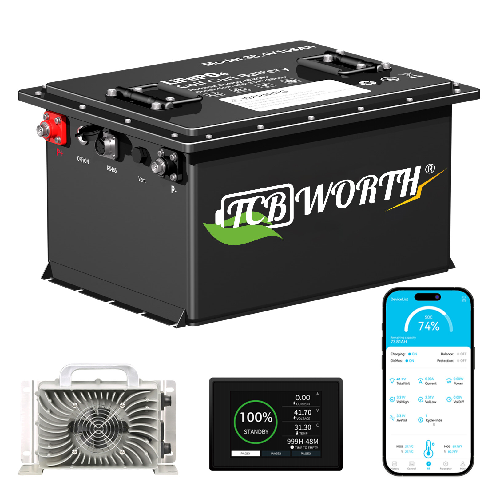 36V 105Ah Lithium Golf Cart Battery BMS for Golf Cart Clubcar EZGO YAMAHA ICON