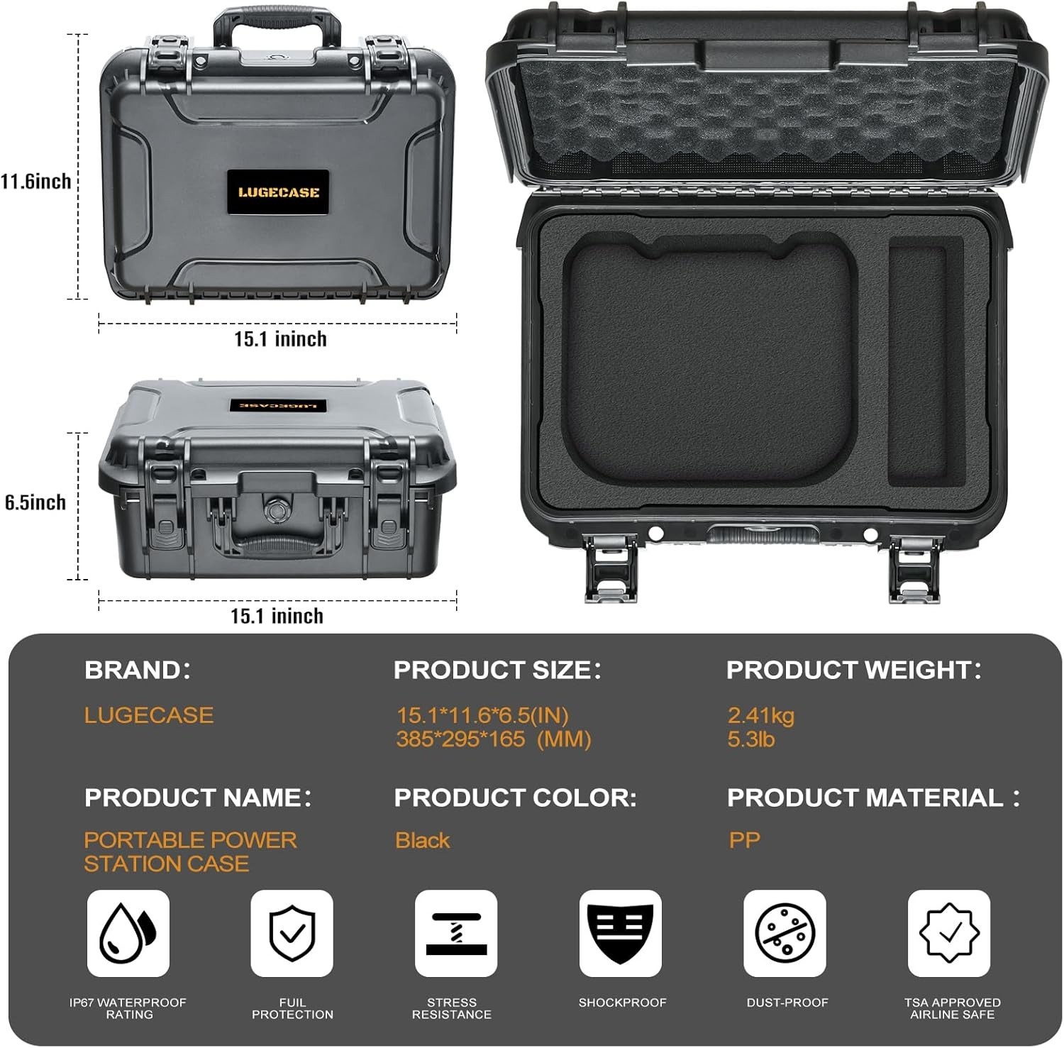 Hard Case for Jackery Explorer 300,Portable Solar Generator Hard Shell Case..