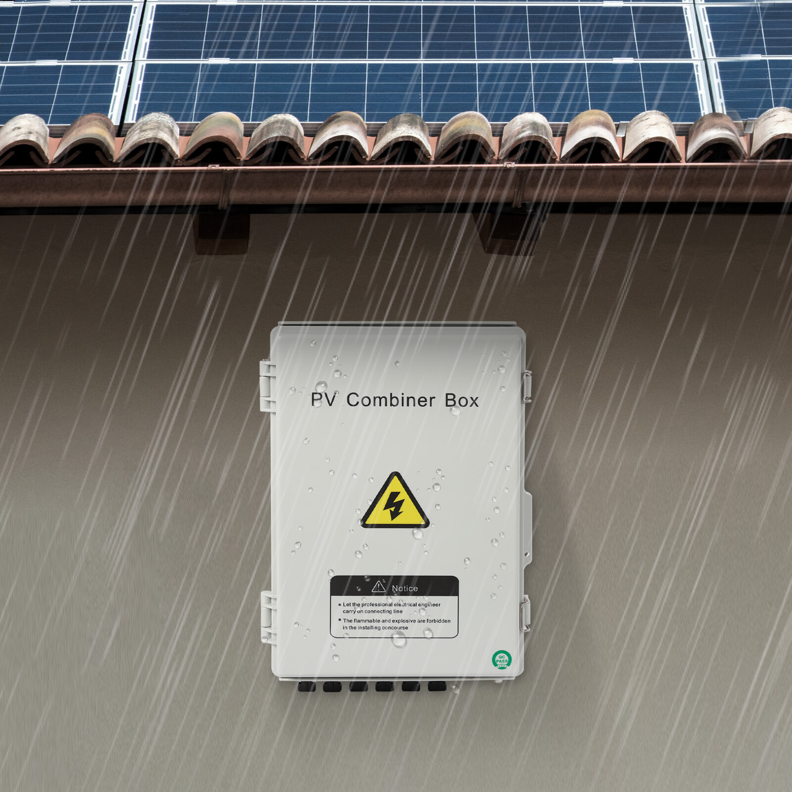 6-String Solar PV Combiner Box New 15A Circuit Breaker For Solar Panel System