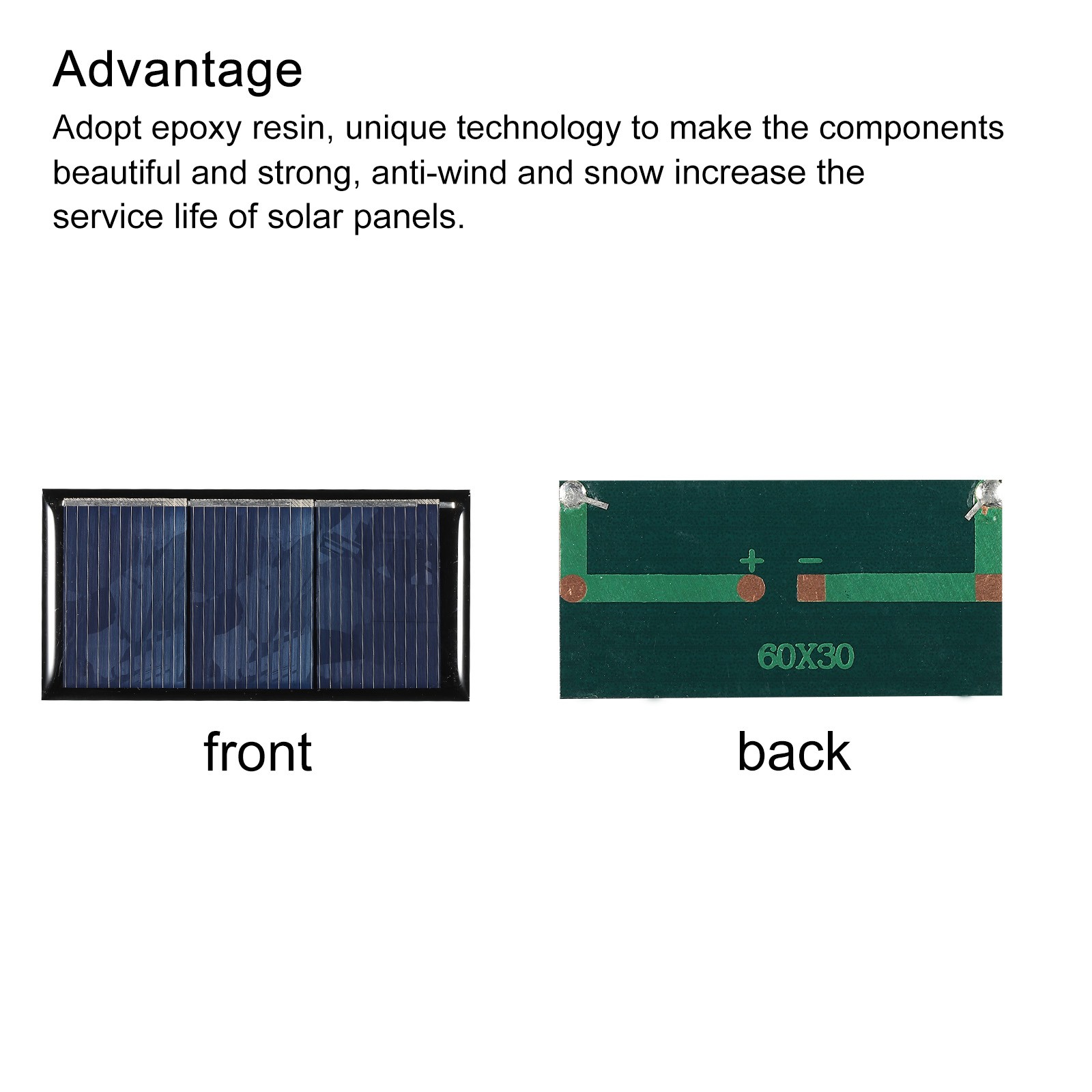 Pack of 10 Mini Solar Panel Cell 1.5V 160mA 0.24W 60mm x 30mm for DIY Project