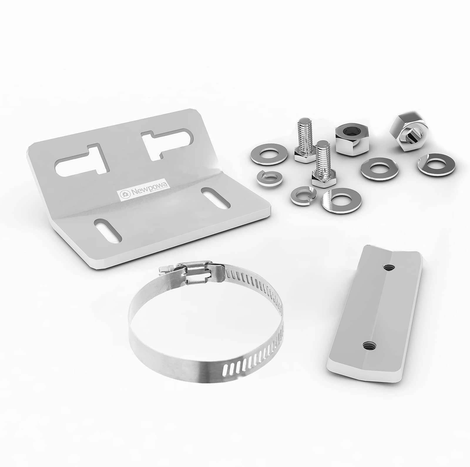 Newpowa Solar Panel Small Pole/Wall Mount Bracket Kit Heavy-Duty Aluminum Bra…