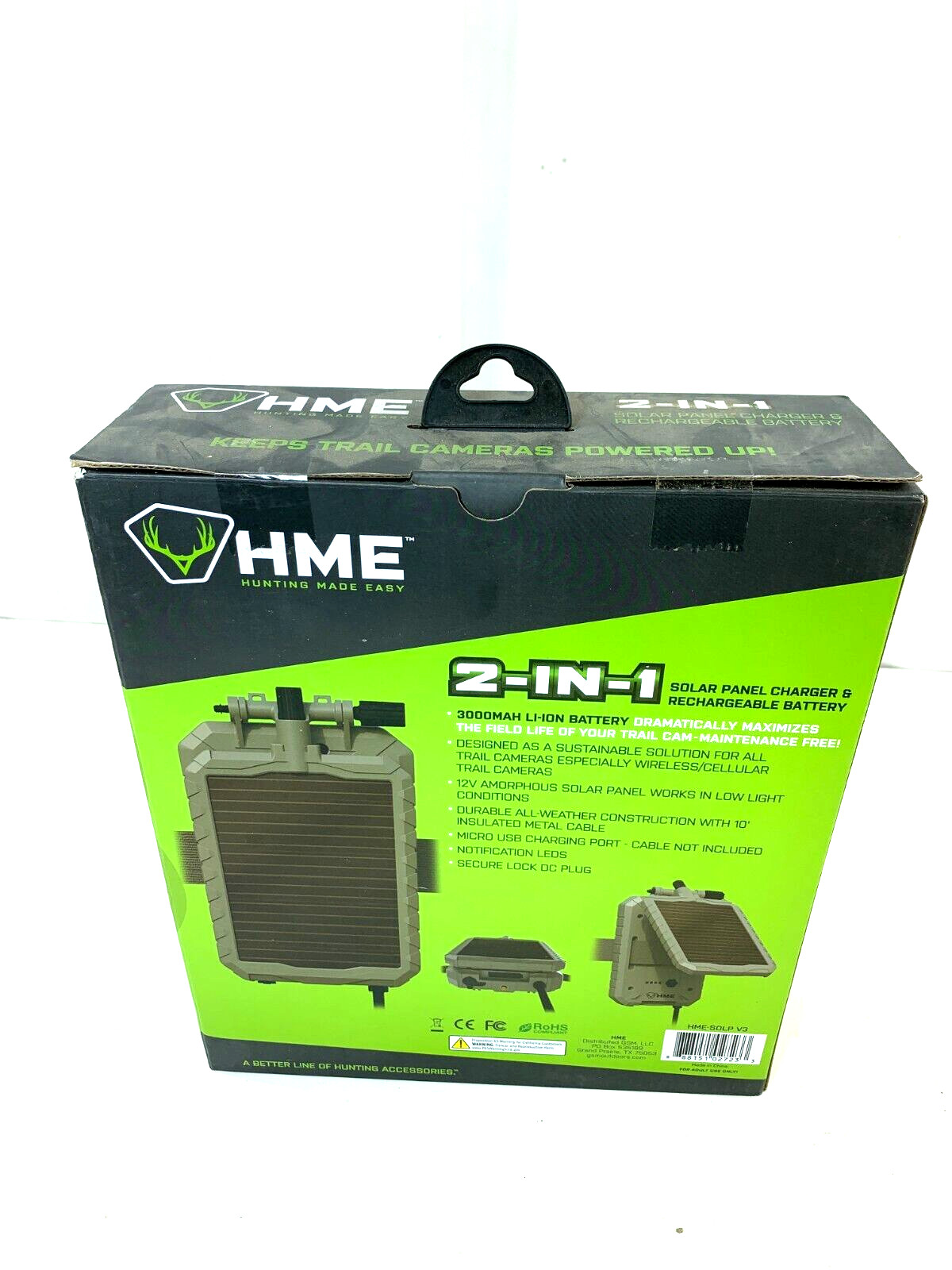 HME Solar Power Panel, Ideal for Cellular Trail Cameras, 1000 MAH – HME-SOLP