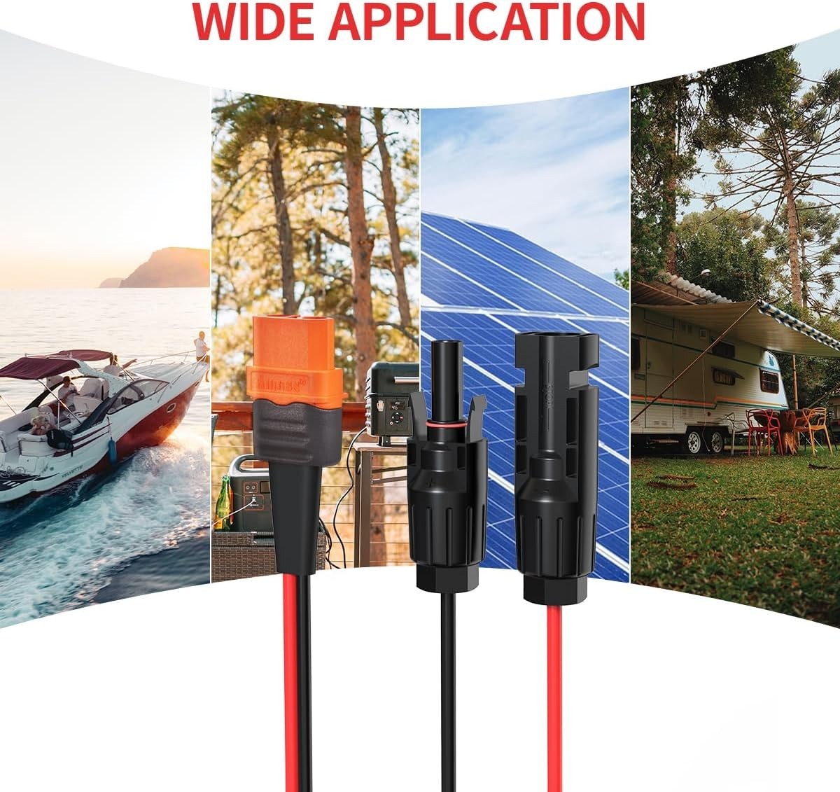 Efficient 12AWG 6FT Solar to XT60i Adapter Cable for Max Solar Integration
